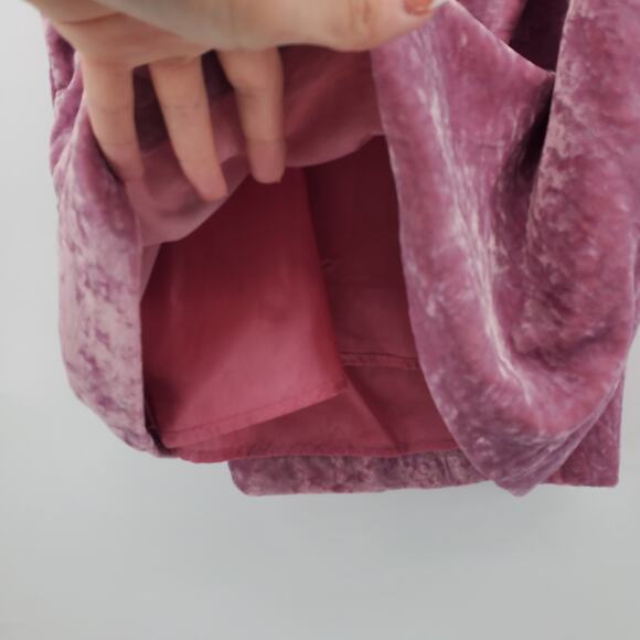 J.Crew Y2K FairyCore Pink Crushed Velvet Tank Ruffles Adjustable Strap Crop XS - Picture 10 of 10